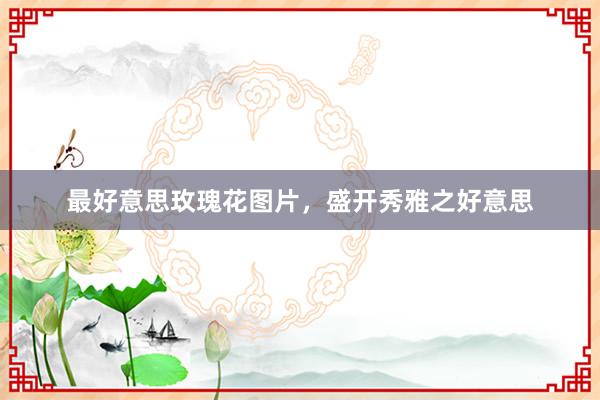 最好意思玫瑰花图片，盛开秀雅之好意思
